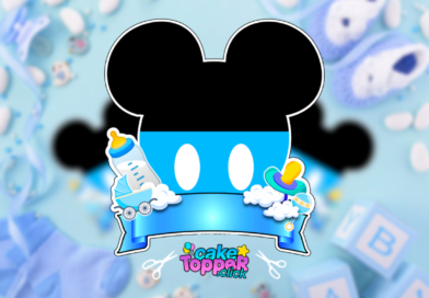 Topos de Bolo Bebê Mickey – Designs em azul claro para chá de bebê, primeiro ano e muito mais!