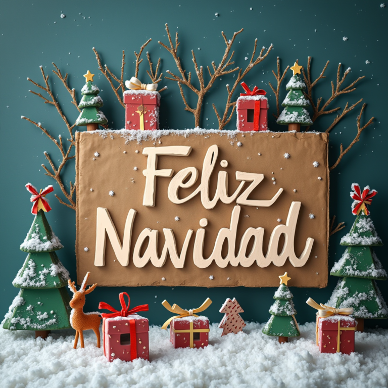 cartel cute feliz navidad