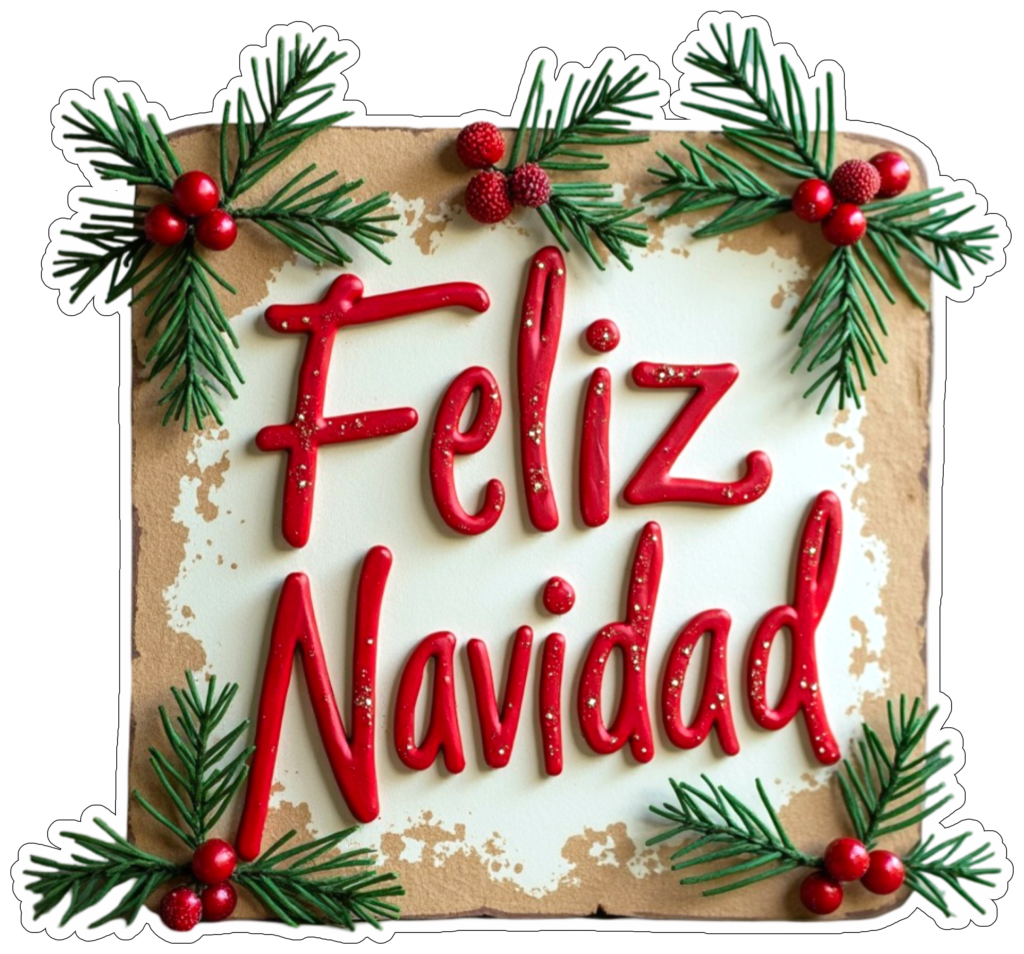 cartel con la palabra feliz navidad sin fondo