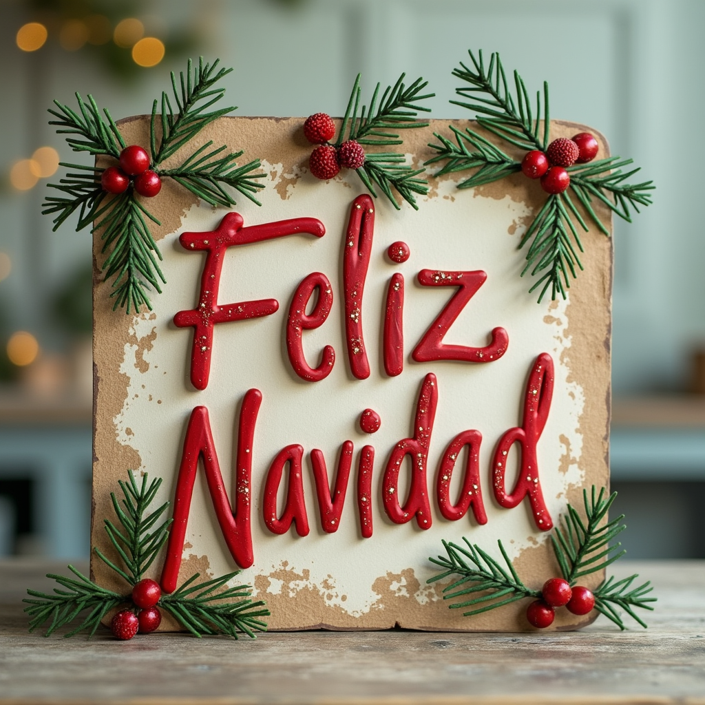 cartel con la palabra feliz navidad