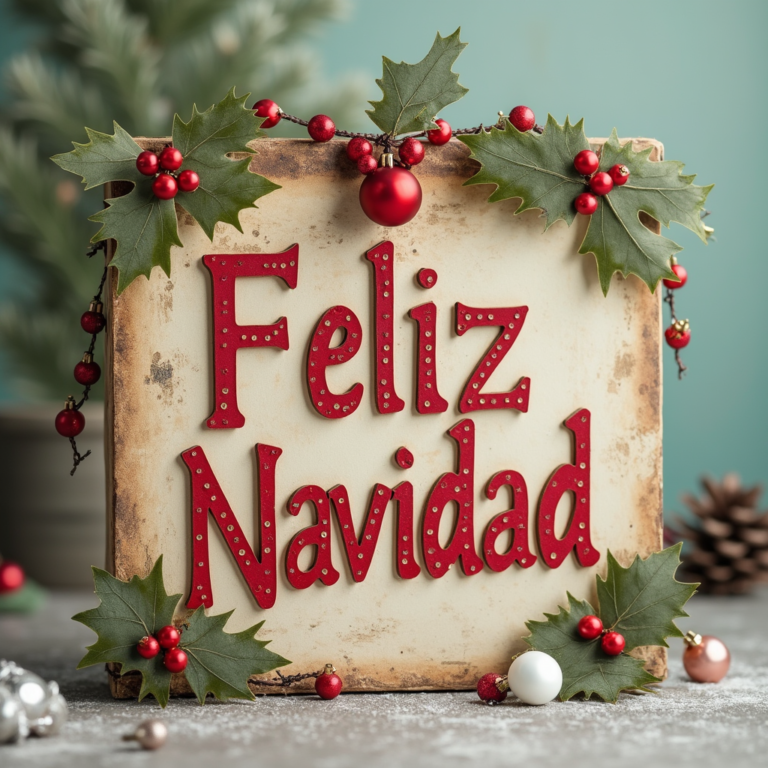 cartel con la palabra feliz navidad