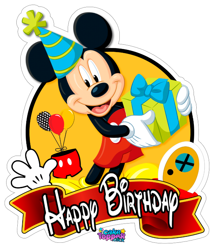 mickey Happy Birthday party cake topper ideas