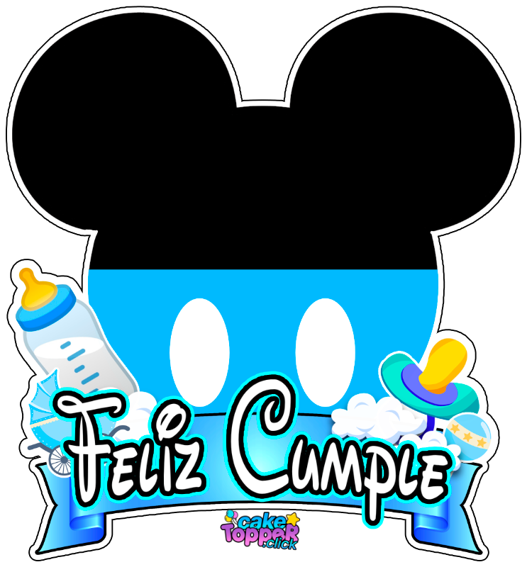 mickey bebe Feliz Cumple imagen cake topper