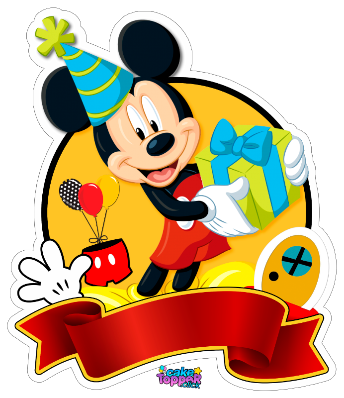 mickey cake topper printable_mickey mouse topo de bolo​_topper de mickey