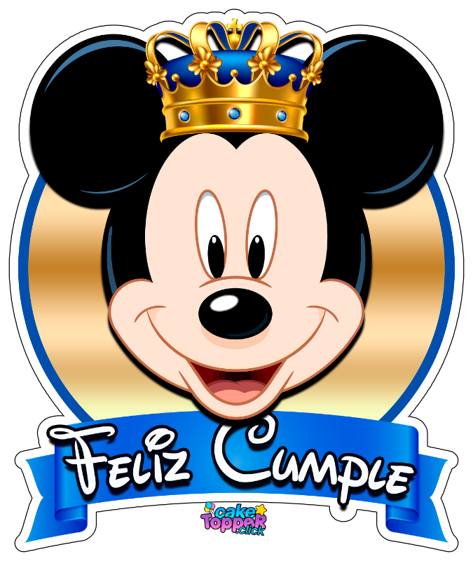 mickey mouse principe​_mickey mouse rey​ cake topper png