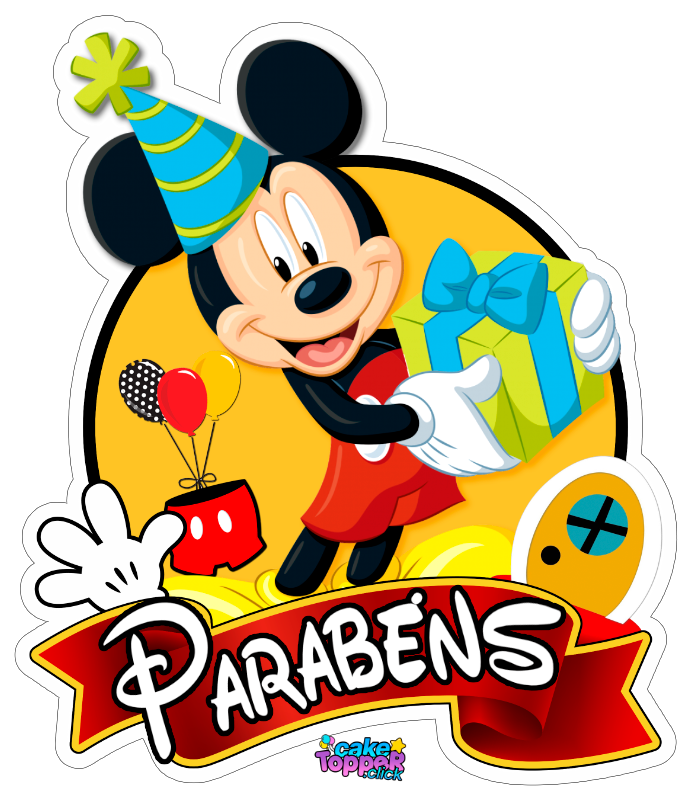 topos de bolo do mickey​ PARABENS