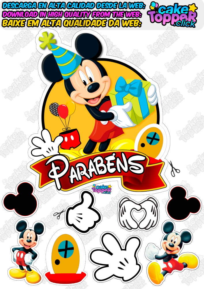 topo de bolo mickey​ como fazer topo de bolo do mickey