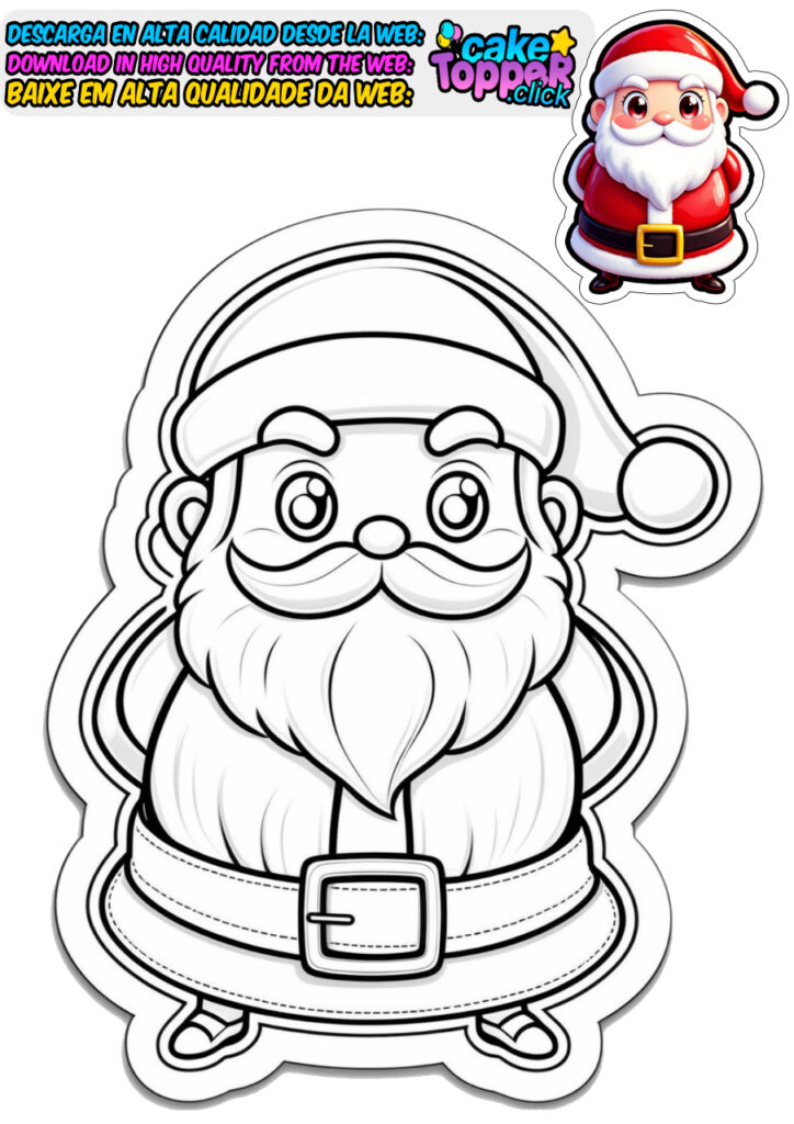 Página para colorear de Navidad: Papá Noel