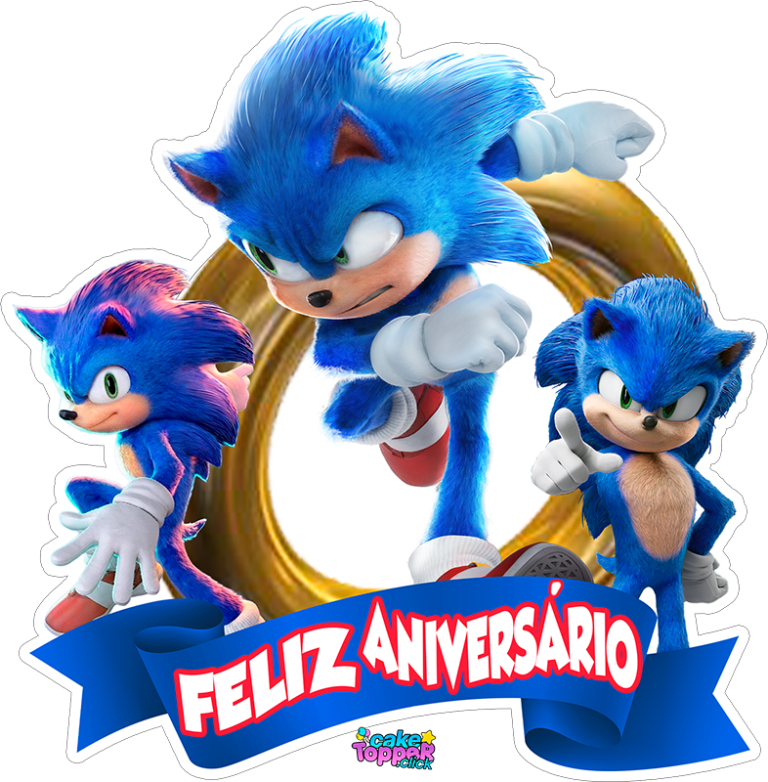 Feliz Aniversario topo de bolo png Sonic movie 3