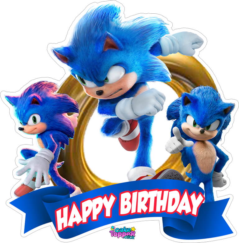 cake topper happy birthday sonic ideas printable